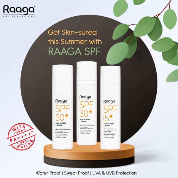 Raaga Professional Spf 50 Pa++++ Sunscreen Lotion With Uva + Uvb Protection | All Skin Types | 55 Ml