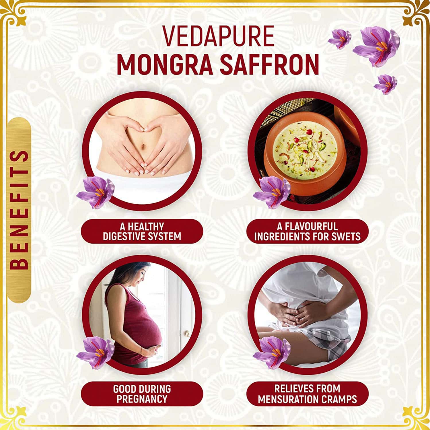 Buy VEDAPURE MONGRA SAFFRON FOR PREGNANT WOMEN BABIES & IMPROVED HEALTH