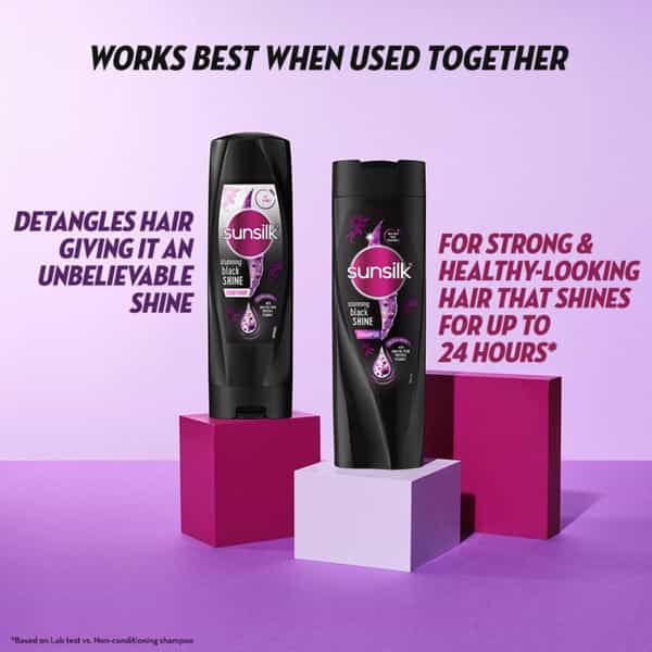 Sunsilk Black Shine Shampoo | Shiny Moisturised & Fuller Hair |Amla + Oil & Pearl Protein | 1L