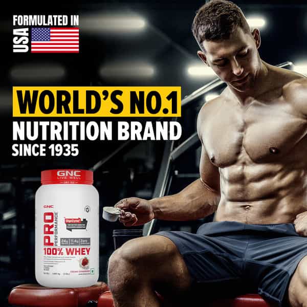 Gnc Pro Performance 100% Whey Protein Powder | 907 G | 24G Protein | 5.5G Bcaa | Creamy Strawberry