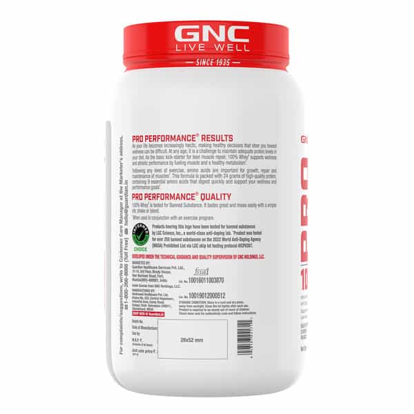 Gnc Pro Performance 100% Whey Protein Powder | 907 G | 24G Protein | 5.5G Bcaa | Creamy Strawberry