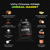 Athlab Unreal Gains Mass Gainer | Naturally Flavoured & Sweetened - Banana Smoothie | 3 Kg