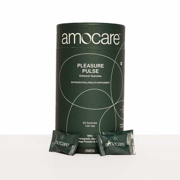 Amocare Energy Gummies For Men| Fenugreek, Ginseng, Ginkgo Powder, Saffron | Strawberry & Mint - 60N