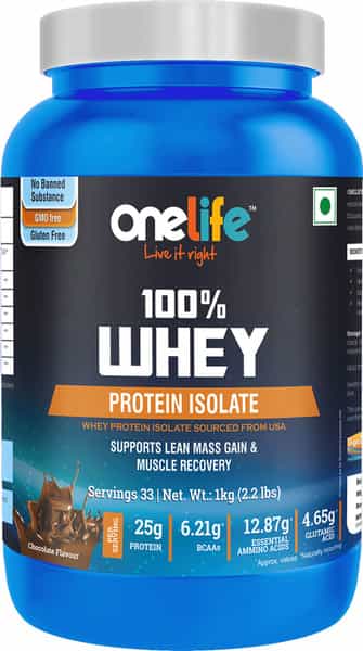 Onelife 100% Whey Protein Isolate Chocolate - 1Kg