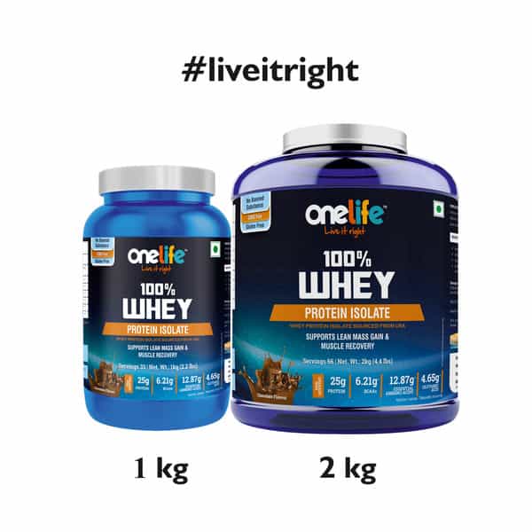 Onelife 100% Whey Protein Isolate Chocolate - 1Kg