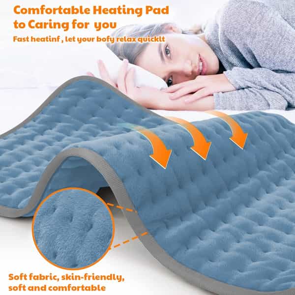 Addmax Orthopaedic Heating Pad - Xl Size Electric Heat Belt For Back Pain & Period Cramps