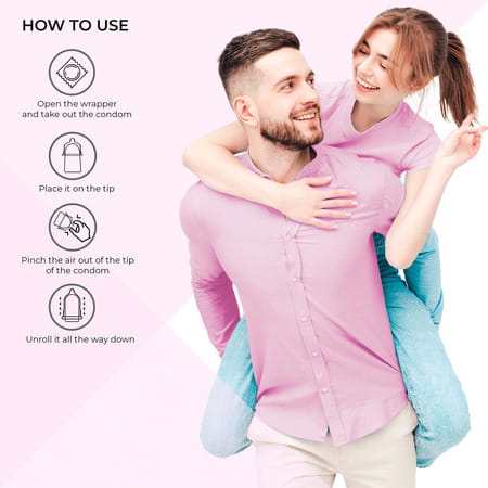 Mojocare Excites - Strawberry Extra Dotted Condoms