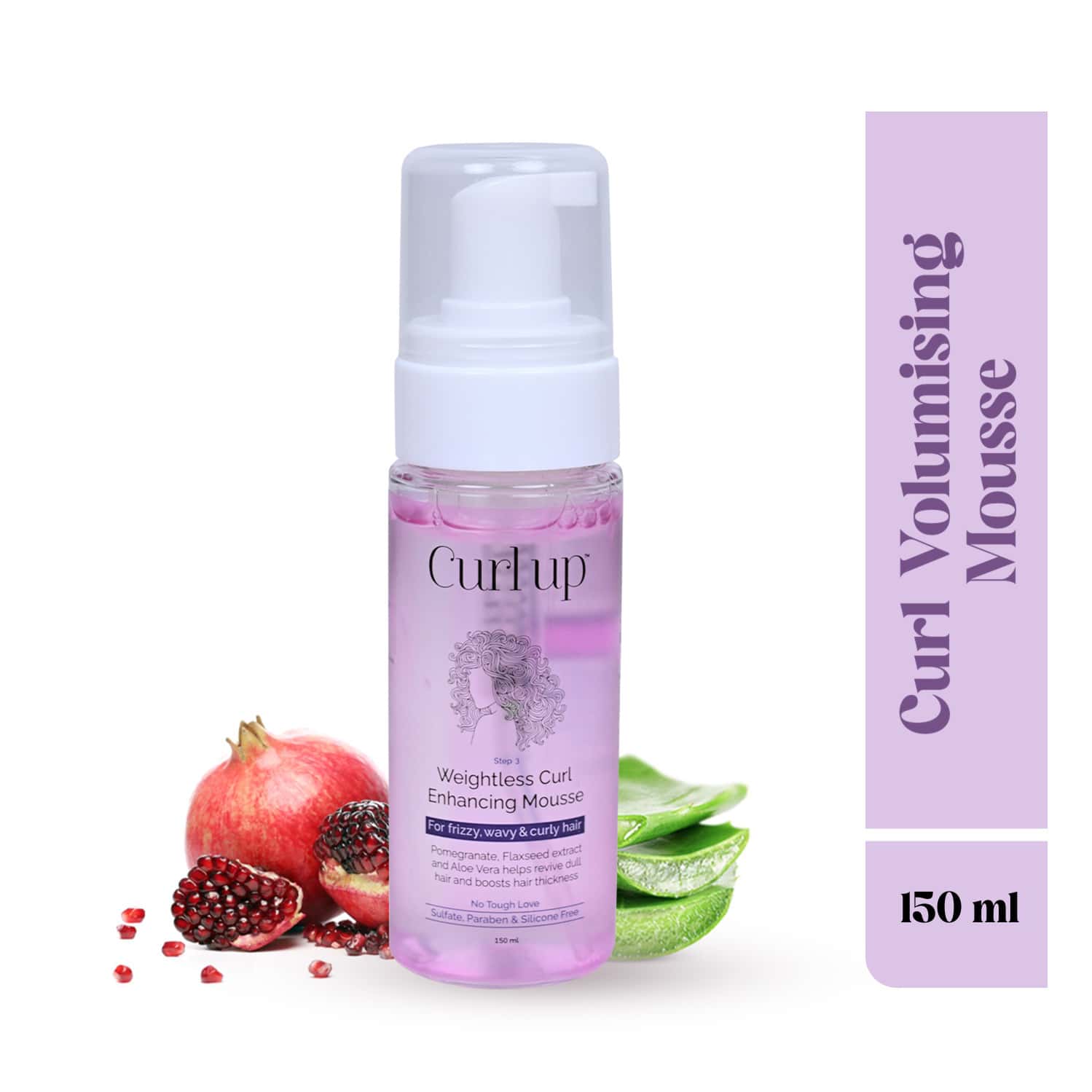 Curl Up Weightless Curl Enhancing Mousse Adds Shine & Defines Curly Hair | Wavy & Curly Hair - 150ml
