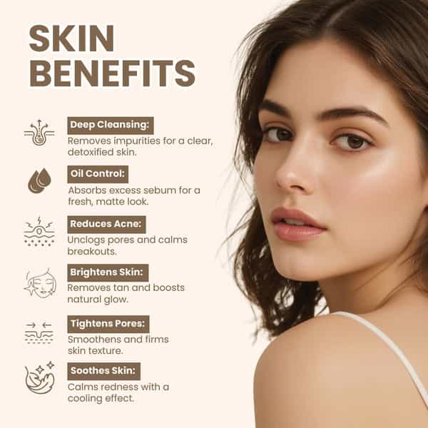 Rawtatva | Multani Mitti Powder For Skin | Controls Acne & Excess Oil - 125 Gm