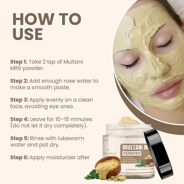 Rawtatva | Multani Mitti Powder For Skin | Controls Acne & Excess Oil - 125 Gm