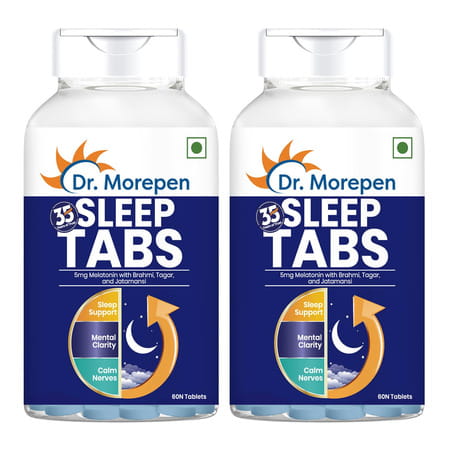 Dr. Morepen Sleep Tabs For Stress-Free Sleep & Calmness - 60 Veg Tablets Pack Of 2