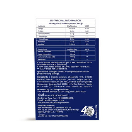 Dr. Morepen Sleep Tabs For Stress-Free Sleep & Calmness - 60 Veg Tablets Pack Of 2