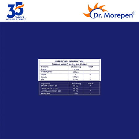 Dr. Morepen Sleep Tabs For Stress-Free Sleep & Calmness - 60 Veg Tablets Pack Of 2
