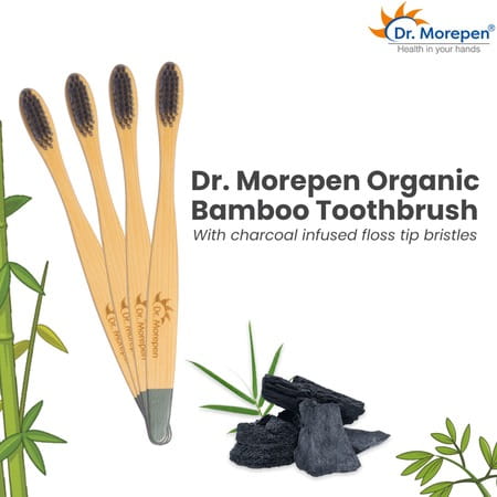 Dr. Morepen Organic Bamboo | Adults & Kids | Toothbrush | 12 No'S