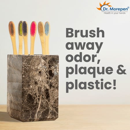 Dr. Morepen Organic Bamboo | Adults & Kids | Toothbrush | 12 No'S