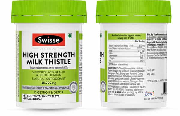 Swisse Ultiboost High Strength Milk Thistle Natural Antioxidant - 30 Tablets