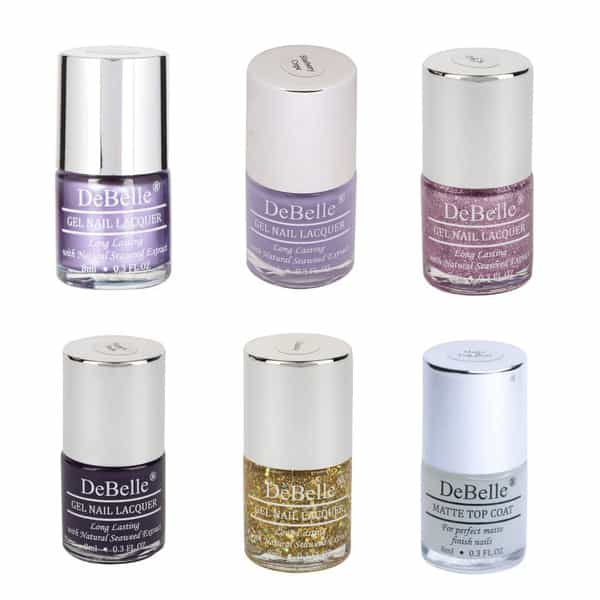 Debelle Gel Nail Lacquers Combo Set Of 5 Berrylicious Grapes Skittles - 40Ml (8Ml Each)