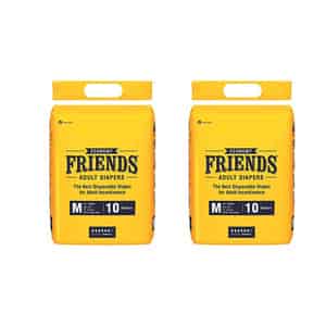 Friends Economy Adult Diapers Tape Style - 2x10 Count (medium) - Waist Size 27.56-49.21 In; 70-125cm