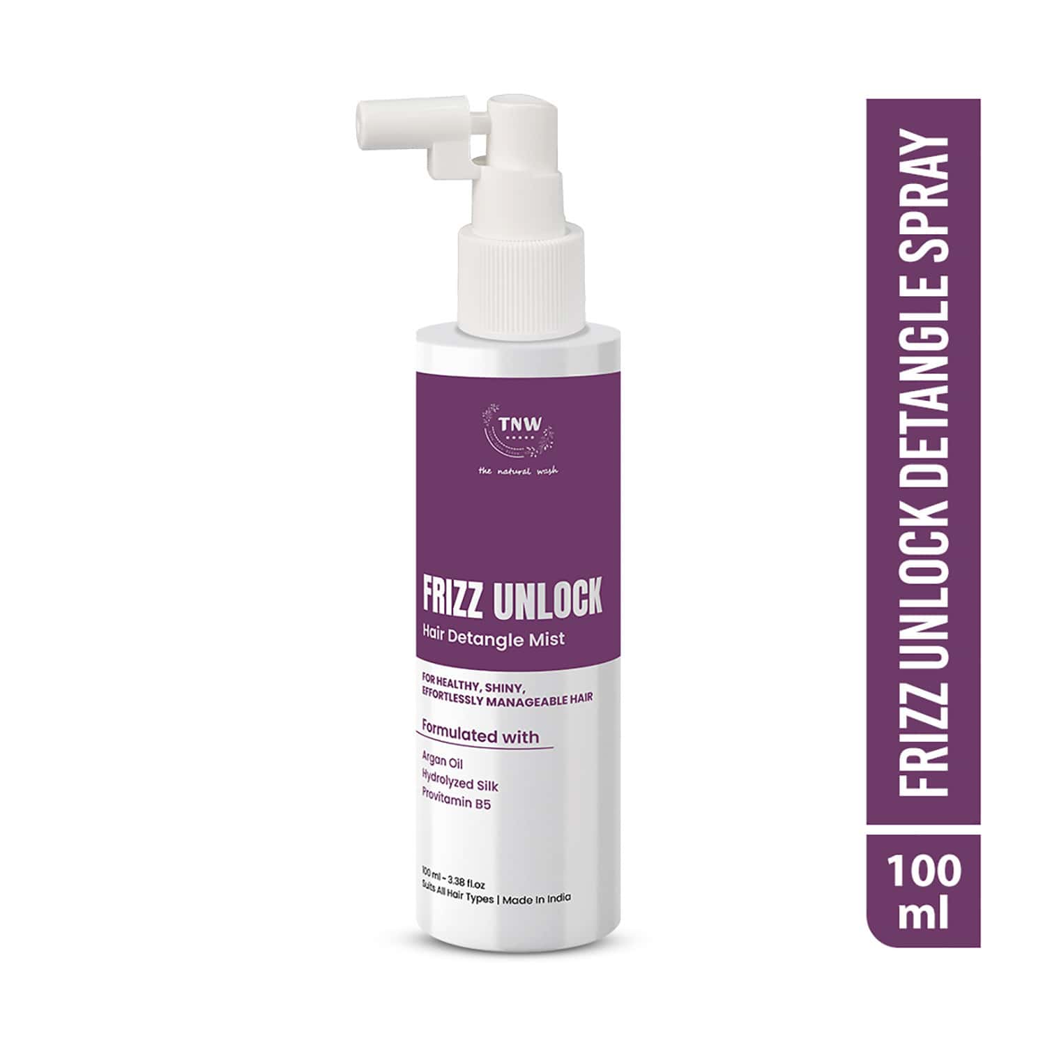 Tnw The Natural Wash Frizz Control Detangle Spray | Smooth & Manageable Hair 100 Ml