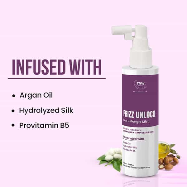 Tnw The Natural Wash Frizz Control Detangle Spray | Smooth & Manageable Hair 100 Ml