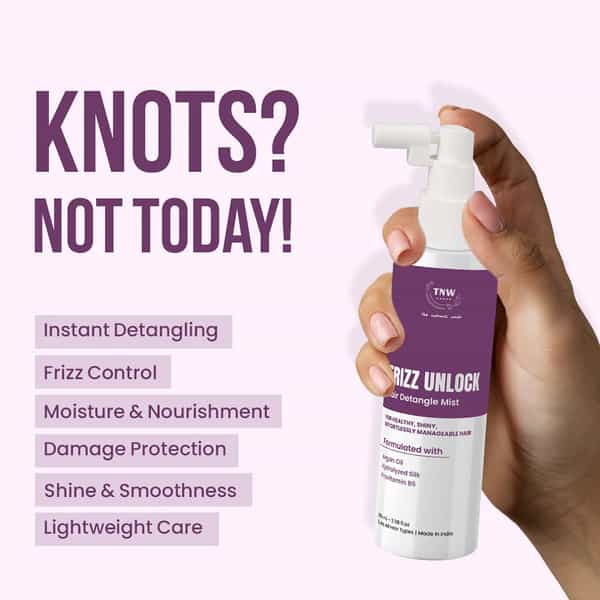 Tnw The Natural Wash Frizz Control Detangle Spray | Smooth & Manageable Hair 100 Ml
