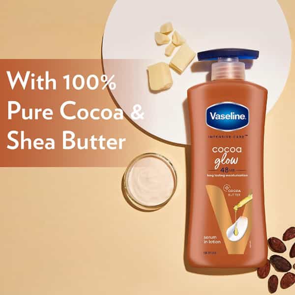 Vaseline Intensive Care Cocoa Glow Long Lasting Moisturization For Dry Skin Body Lotion 600Ml