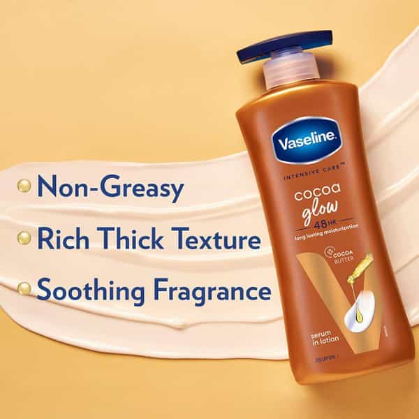Vaseline Intensive Care Cocoa Glow Long Lasting Moisturization For Dry Skin Body Lotion 600Ml
