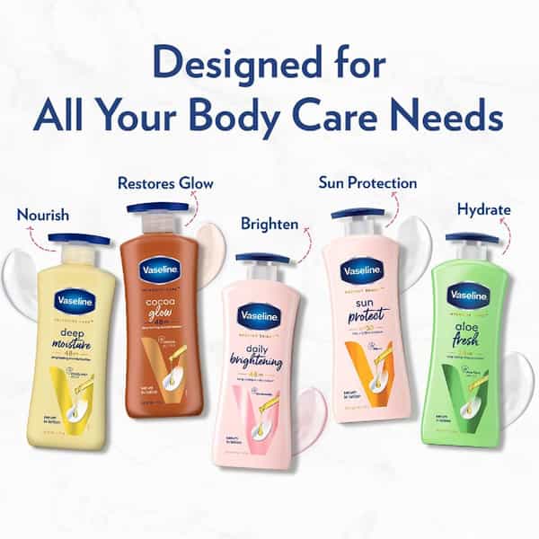 Vaseline Intensive Care Cocoa Glow Long Lasting Moisturization For Dry Skin Body Lotion 600Ml