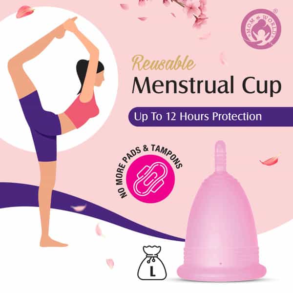 Mom & World Natural Intimate Foaming Feminine Hygiene Wash 120Ml + Reusable Menstrual Cup (Large)
