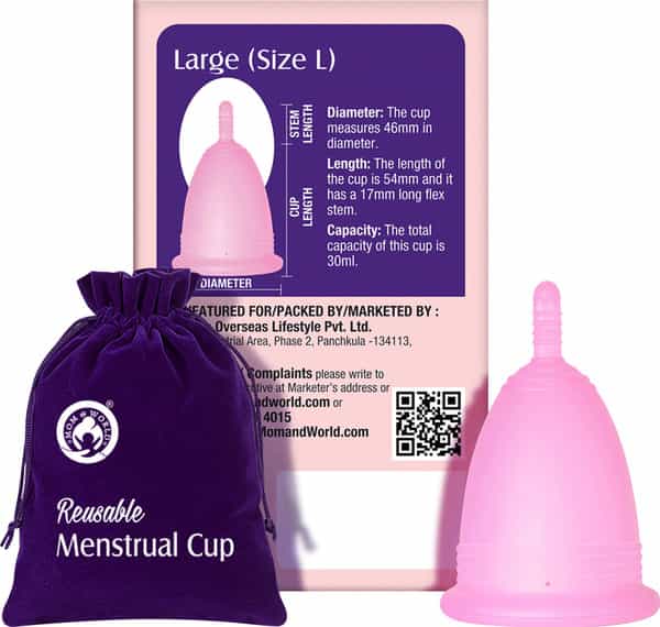 Mom & World Natural Intimate Foaming Feminine Hygiene Wash 120Ml + Reusable Menstrual Cup (Large)