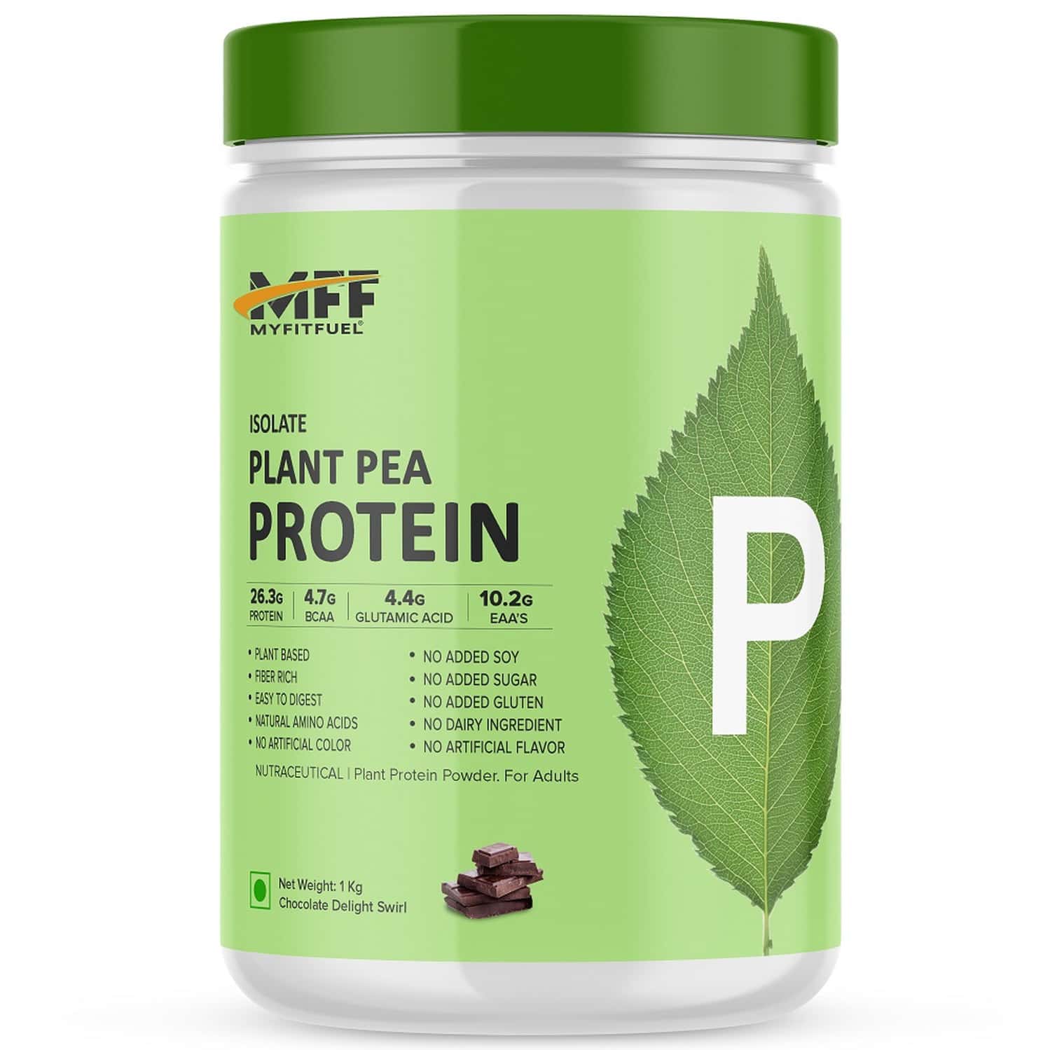 Myfitfuel Mff Plant Pea Protein 1 Kg (2.2 Lbs) Chocolate Delight Swirl|easy To Digest Protein Powder