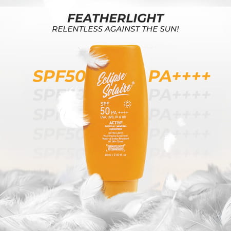 Eclipse Solaire Active Sunscreen Spf 50 Pa+++ | Uva/B | Blue Light Protection | All Skin Types 60Ml