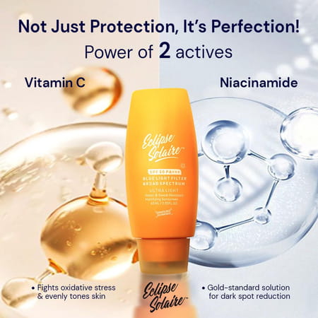 Eclipse Solaire Active Sunscreen Spf 50 Pa+++ | Uva/B | Blue Light Protection | All Skin Types 60ml