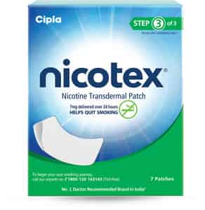 Nicotex Nicotine Transdermal Patch 7mg | Step 1 Of 3| Helps Quit Smoking | 7 Patches