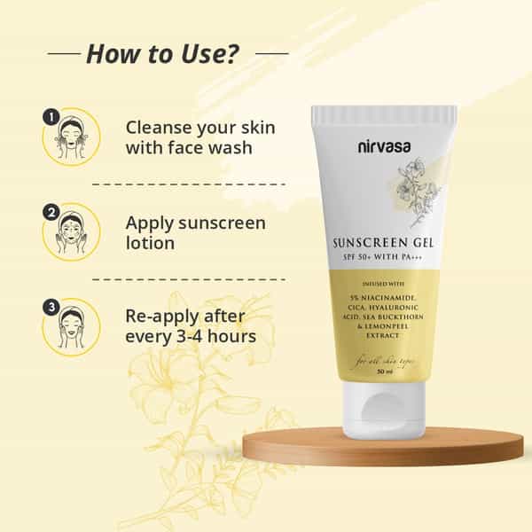 Nirvasa Sunscreen Gel With Niacinamide | Lightweight Spf 50+ Pa+++ (50 Ml)