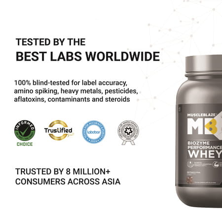 Muscleblaze Biozyme Whey (Triple Chocolate | 850g) | 50% Higher Absorption | Eaf Certified