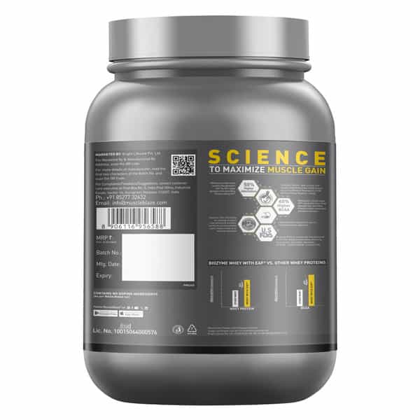 Muscleblaze Biozyme Whey (Triple Chocolate | 850G) | 50% Higher Absorption | Eaf Certified
