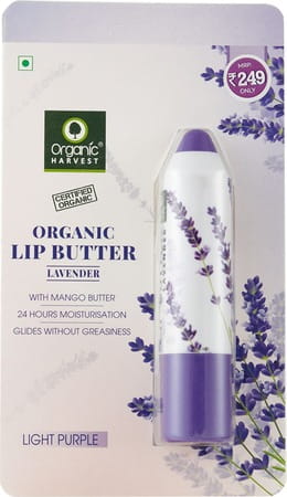 Organic Harvest Lavender Lip Butter Lip Balm - Light Purple- 3.5gm