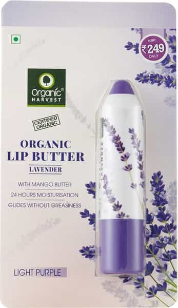 Organic Harvest Lavender Lip Butter Lip Balm - Light Purple- 3.5Gm