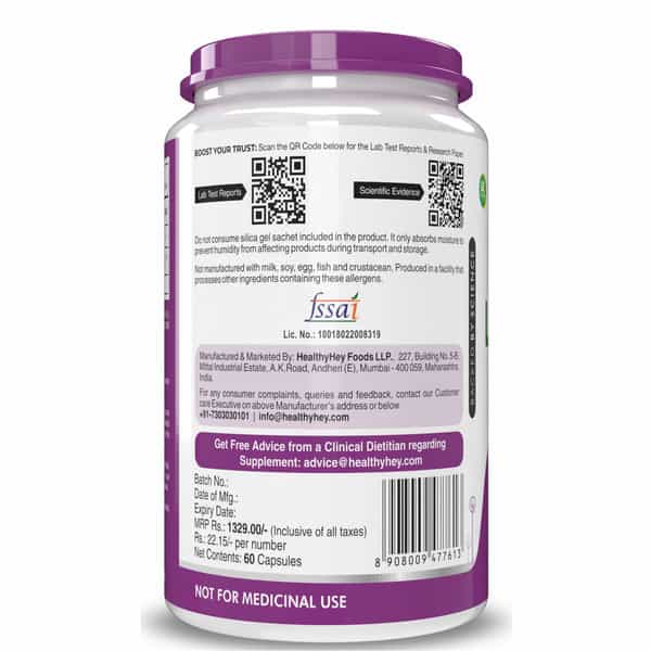 Healthyhey Acetyl L-Carnitine (Alcar) - 60 Veg Capsules