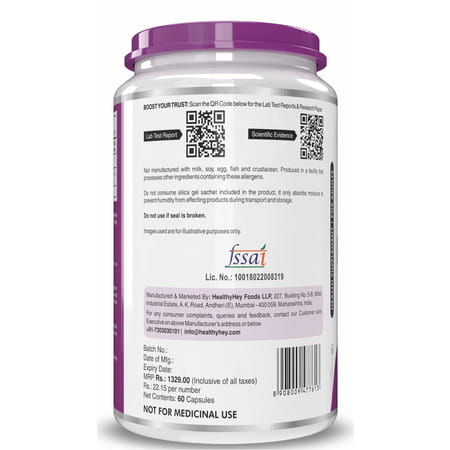 Healthyhey Acetyl L-Carnitine (Alcar) - 60 Veg Capsules