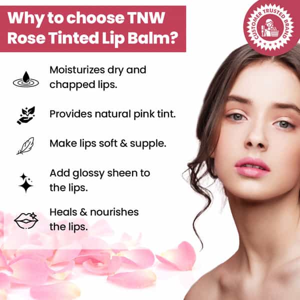 Tnw The Natural Wash Rose Tinted Lip Balm For Soft & Moisturized Lips | Lip Balm - 6 G