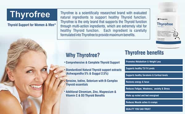 Trexgenics Thyrofree Multi-Action Thyroid Support Veg Capsules - 60 Capsules