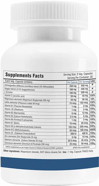 Trexgenics Thyrofree Multi-Action Thyroid Support Veg Capsules - 60 Capsules