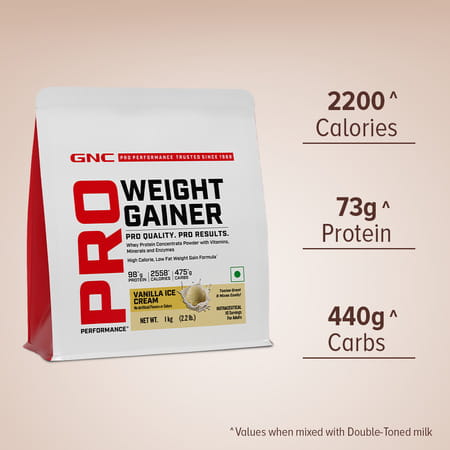 Gnc Pro Performance Weight Gainer | 1 Kg Vanilla Ice Cream