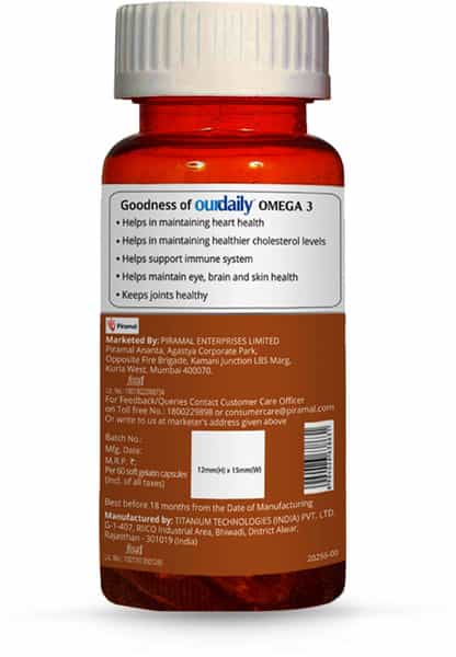 Ourdaily Omega 3-1000Mg - 60 Capsules