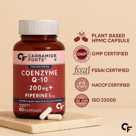 Carbamide Forte Coenzyme Q10 (Coq10) 200mg With Piperine 5mg 60 Capsules