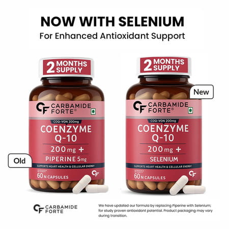 Carbamide Forte Coenzyme Q10 (Coq10) 200mg With Piperine 5mg 60 Capsules