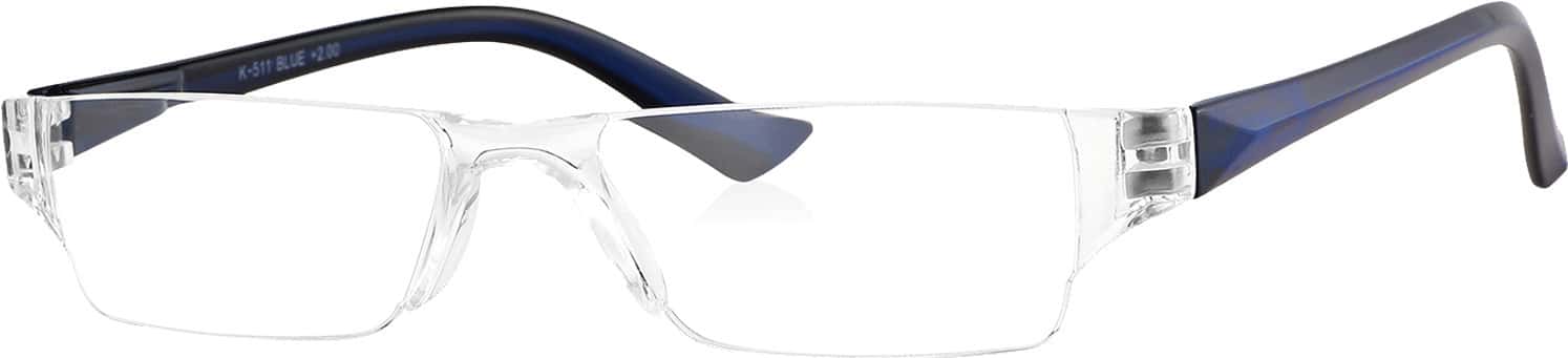 Klar Eye Rectangle Rimless Power Reading Glasses Men And Women Powers +1 To +3.50+1.75 Power Blue