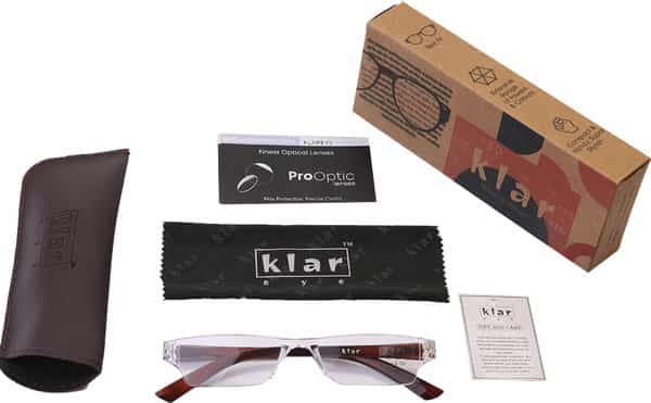 Klar Eye Rectangle Rimless Power Reading Glasses Men And Women Powers +1 To +3.50+1.75 Power Blue